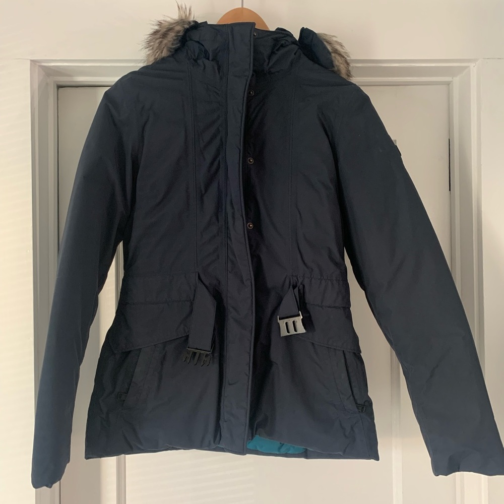 North Face puff jacket with belt